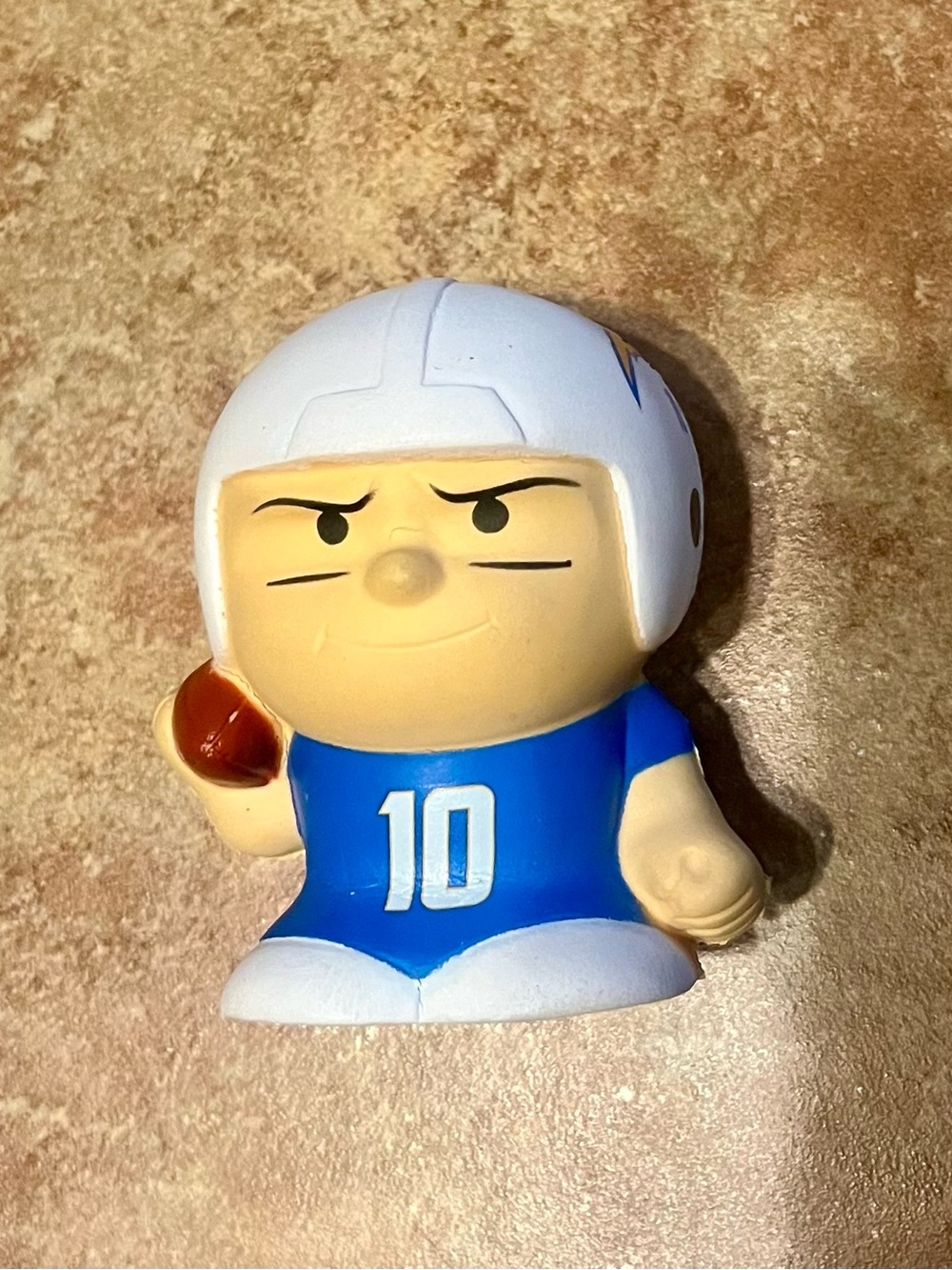 Herbert #10 Football Player Figurine Plastic Mini Figure Blue White